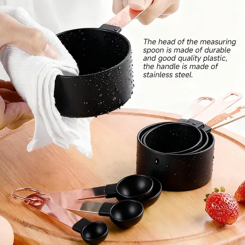 Miniatura 5 de Juego de taza medidora y cuchara medidora, juego de 8 tazas medidoras de líquidos o juego de tazas medidoras en seco, juego de cucharas medidoras
