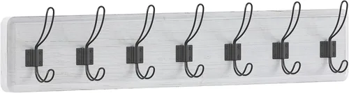 Miniatura 9 de HBCY Creations Perchero de pared rústico envejecido con 5 ganchos, ganchos de pared de pino macizo de 24 pulgadas para entrada, cuarto de servicio
