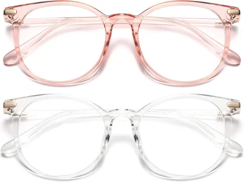 Miniatura 9 de Gaoye GY1688 - Paquete de 2 lentes de bloqueo de luz azul, marco redondo retro, antifatiga ocular, lentes para computadora para mujeres y hombres