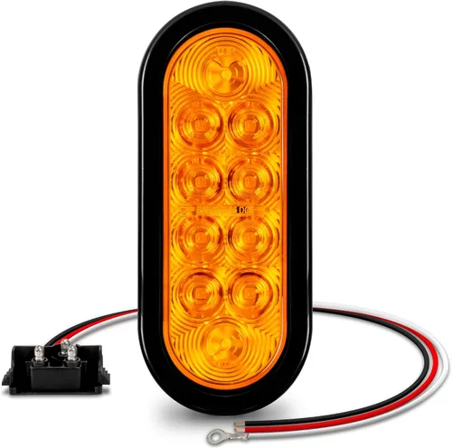 Miniatura 11 de Juego de luces traseras LED ovaladas para remolque de 6.0 in, 2 color ámbar y 2 color rojo 4 Rojo + 2 Blanco