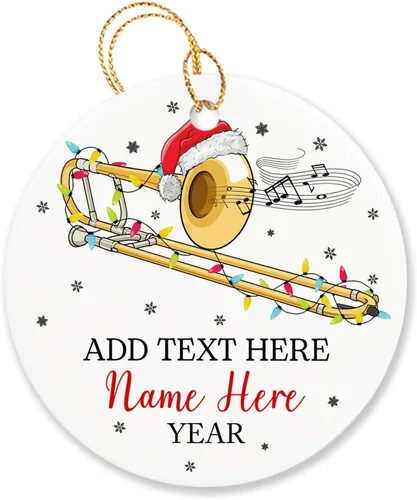 Miniatura 34 de Adorno de Navidad personalizado de acordeonista que toca acordeón, nombre personalizado y año, adorno de Navidad para acordeonista, instrumento