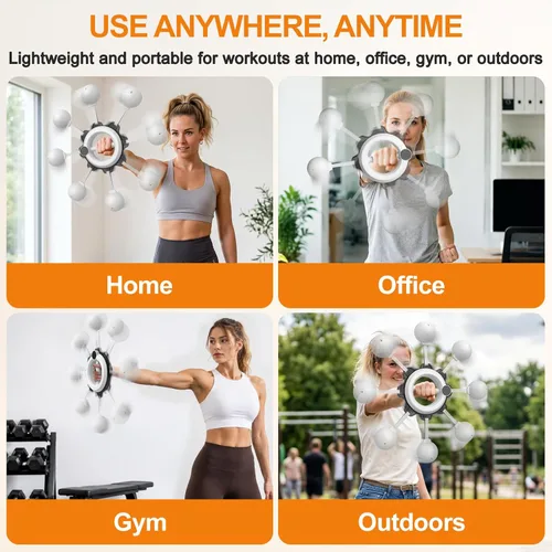 Miniatura 6 de Infinity Hoop for Arms 360° Hand-Crank Arm Hoops for Exercise,Forearm, Chest, Shoulder and Arm Muscle Training Fitness Equipment, Flabby Arm 2-Blanco