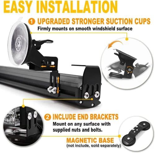 Miniatura 3 de Ediors barra de luces led de 16 pulgadas y 7 funciones, luz de emergencia, de advertencia para tráfico, luz de led estroboscópica con soportes