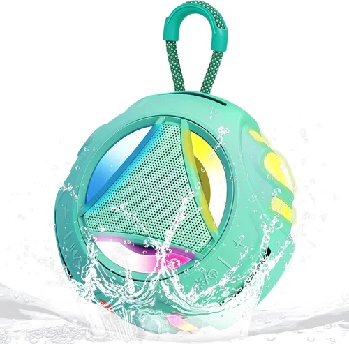 Miniatura 11 de Altavoz de ducha Bluetooth impermeable, altavoces Bluetooth portátiles inalámbricos, para exteriores, IPX7 flotante, micrófono integrado, tiempo