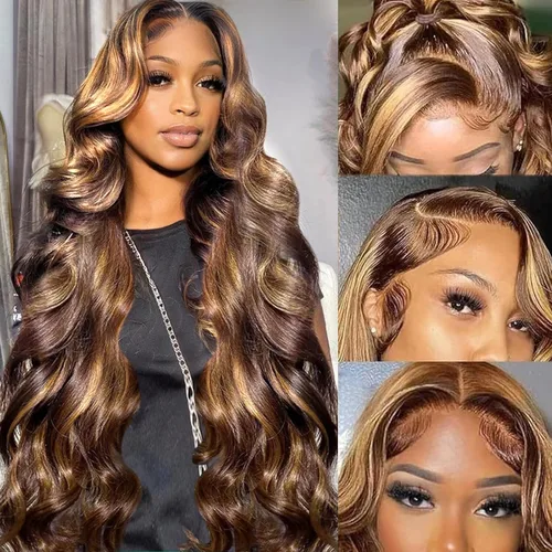 Miniatura 30 de Aaliweya Peluca de encaje frontal 360 HD con encaje frontal 360, peluca de cabello humano para mujer, densidad 180, prearrancada, sin pegamento, 1B