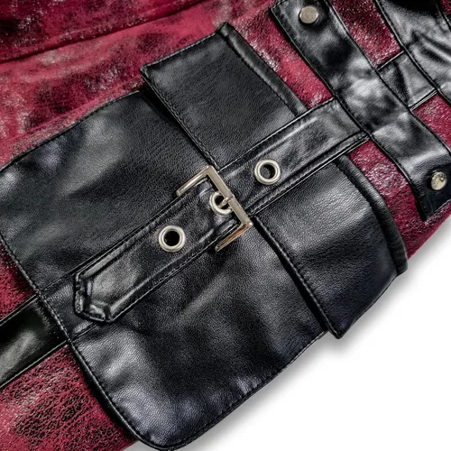 Miniatura 6 de Chaqueta steampunk de piel sintética para hombre, disfraz gótico victoriano