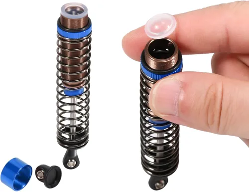 Miniatura 5 de 1/10 62MM RC Kit de amortiguadores llenos de aceite para Tamiya TT-01 TT-02 Hyper Go 1/14 H14BM 14209 Losi Actualizaciones Reemplazar piezas (azul)