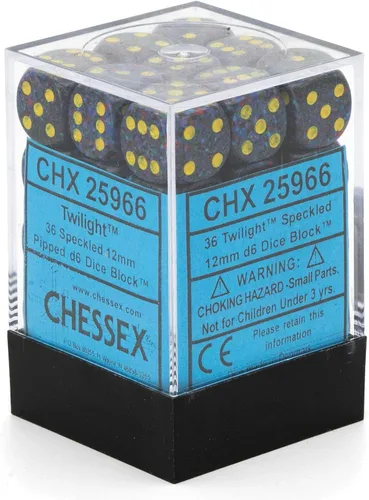 Miniatura 4 de DND - Juego de dados Chessex D&D de 0.472 in, juego de dados poliédricos de plástico crepúsculo moteado, Dungeons and Dragons, incluye 36 dados - D6