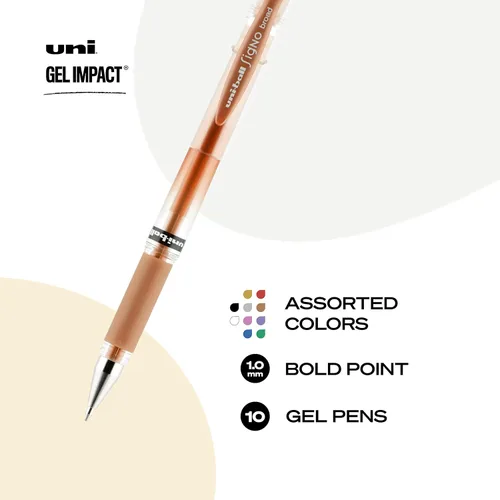Miniatura 3 de Uniball Signo 207 - Bolígrafos de gel de gel, 15 bolígrafos surtidos, punta gruesa de 0.039 pulgadas, suministros de oficina, bolígrafos de tinta
