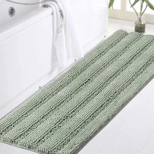 Miniatura 74 de Turquoize Alfombras de Baño de Chenilla Peludas Alfombra de Baño Antideslizante Gruesas Alfombras Peludas para Baño Chenilla Juego de Alfombra