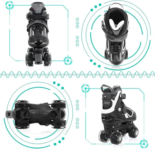 Miniatura 3 de Nattork Patines de ruedas para niños y niñas, patines cuádruples ajustables de 4 tamaños con todas las ruedas iluminadas - regalo de cumpleaños