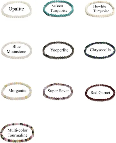 Miniatura 5 de JM Design Pulsera de cuentas redondas lisas de amazonita pequeña, tamaño 0.157 in, 7.5 pulgadas de longitud