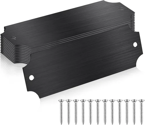 Yaocom 12 Piezas Placas de Identificación Grabadas Láser Cepillado Placa de Metal Sólido Placa Personalizada en Blanco Etiqueta de Nombre