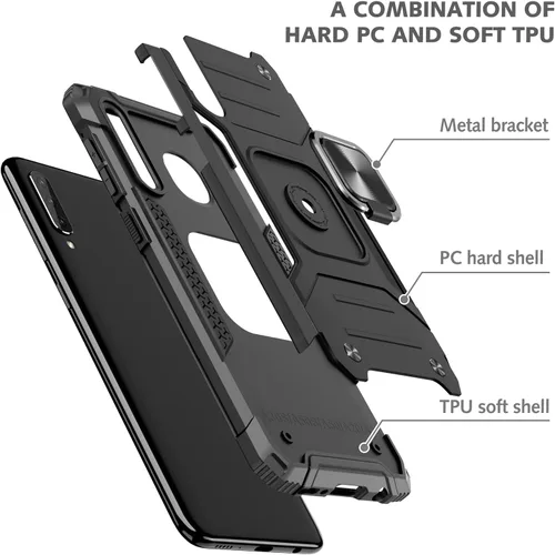 Miniatura 7 de Dionsibei Funda para Samsung Galaxy A50 A50S A30S grado militar con función atril incorporada, soporte de armadura resistente a prueba de golpes