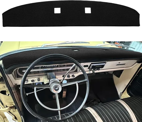 Funda para salpicadero Fcovergurus a medida para camioneta Ford F100 F250 F350 de 1967-1972, protector de alfombra para tablero F124 (negro)