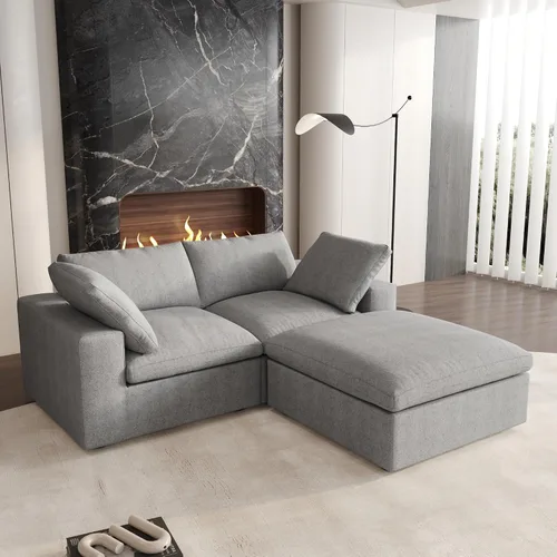 Miniatura 24 de Cloud - Sofá modular convertible de 80.3 pulgadas en forma de L para sala de estar con otomana de almacenamiento, sofás profundos minimalistas