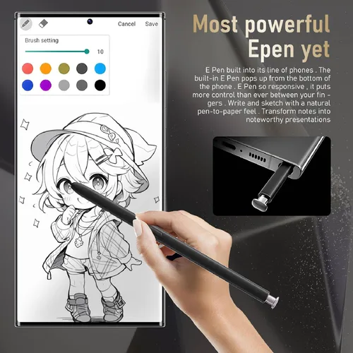 Miniatura 7 de Teléfonos celulares desbloqueados C24U, bolígrafo integrado, pantalla HD 6.82 8+256 GB, Android 14 6800mAh batería de larga duración 5G, doble