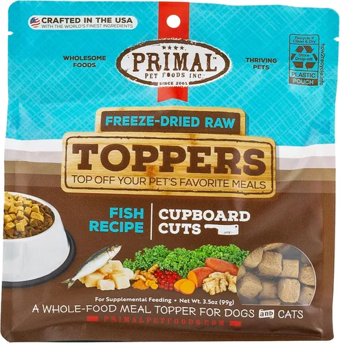 Primal - Toppers de comida para perros y gatos, cortes de armario, mezcladores de comidas sin granos con probióticos, golosinas crudas liofilizadas