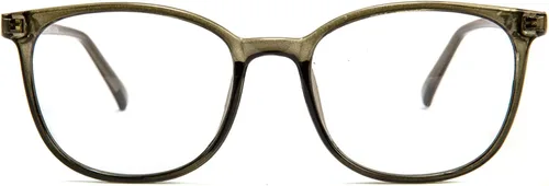 Miniatura 3 de FONHCOO - Lentes con bloqueo de luz azul de moda, redondos, TR90, transparentes, gafas anti UV para computadora para mujeres y hombres Verde oscuro