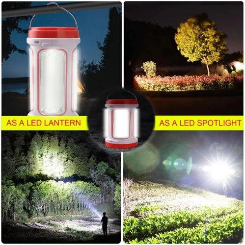 Miniatura 8 de SUYOOULIN Linterna LED recargable solar, súper brillante, 10000 lm, reflector LED de mano, linterna de campamento, luz de trabajo, 5 modos de luz
