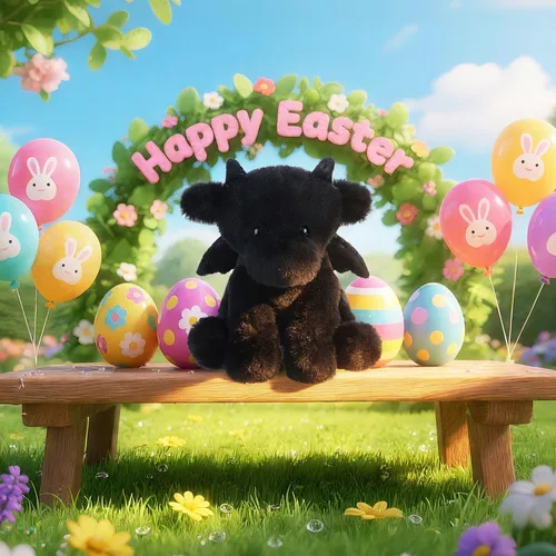 Miniatura 2 de Apricot Lamb Dragón Negro de Peluche Suave para Niños, Juguetes de Peluche Lindos y Suaves para Niña y Niño, Dragón Negro Esponjoso de Peluche Negro