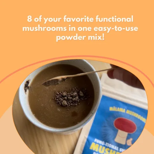 Miniatura 6 de Polvo de extracto de 8 hongos por Malama, mezcla orgánica de hongos corporales con melena de león, reishi, cordyceps, chaga, cola de pavo