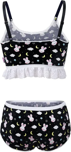 Miniatura 7 de Littleforbig Lacy Trim Women Nightwear Strap Sleepwear Cami Top Shorts Lingerie Bralette Loungewear Set - Snuggle Bunny