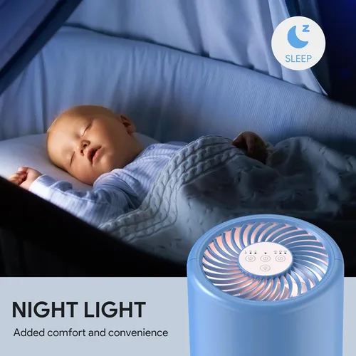 Miniatura 8 de FULMINARE Purificadores de aire para el hogar dormitorio H13 HEPA purificador de aire, 3 velocidades, temporizador, 24 dB, pequeño mini purificador
