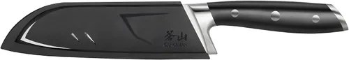 Miniatura 2 de Cangshan ALPS Series 502742 Cuchillo Santoku de acero alemán forjado de 7 pulgadas con funda, color negro