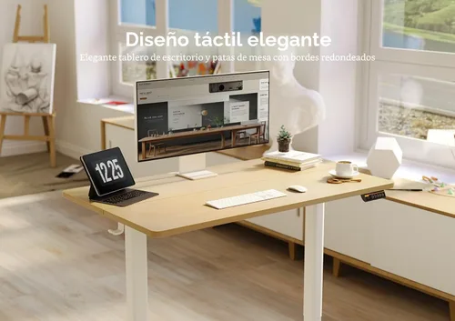 Miniatura 5 de Claiks Escritorio Eléctrico de Pie, Escritorio Ajustable de Altura para Pararse, Escritorio de Oficina en Casa de 48x24 Pulgadas con Tablero