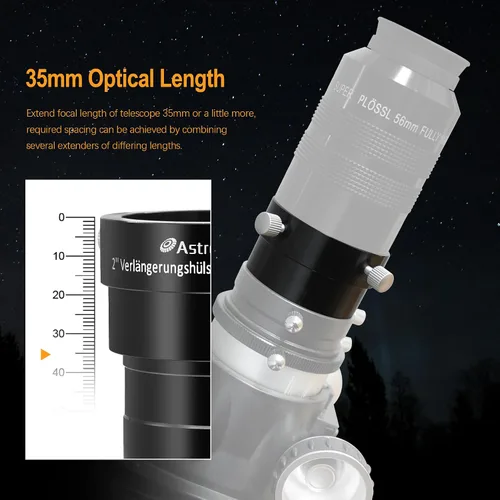 Miniatura 6 de Astromania Tubo de extensión adaptador de telescopio para ocular de 2 pulgadas, accesorios de telescopio de metal, tubo de extensión ocular