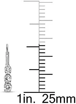 Miniatura 3 de Pendientes de diamantes de 3 piedras de 12 quilates, oro blanco de 14 quilates
