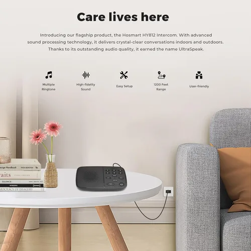 Miniatura 2 de Hosmart UltraSpeak Pro Intercomunicadores inalámbricos para el hogar, intercomunicador bidireccional en tiempo real, sistema de intercomunicación