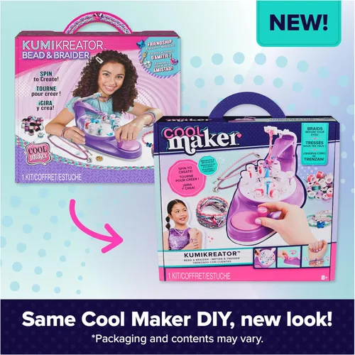 Miniatura 6 de Cool Maker, kit KumiKreator para hacer pulseras y collar de amistad con cuentas y trenzado, juguetes de manualidades y artes para niñas de 8 años