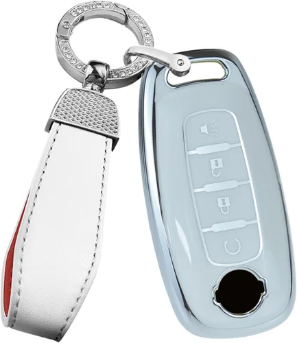 Miniatura 10 de ontto Funda para llavero de 4 botones con llavero compatible con Nissan 2023 X-Trial Kicks Rouge Pathfinder, funda inteligente para llave remota