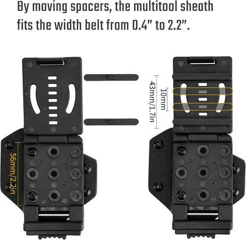 Miniatura 4 de TACTICAL GEEK TX1 - Funda multiherramienta EDC, funda ajustable con clip trasero para cinturón, multiherramienta no incluida (negro)