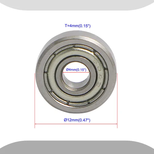 Miniatura 2 de 604Z - Rodamientos de bolas de diámetro interior de 0.15 x 0.47 pulgadas de diámetro exterior aplicable para patinetas, impresoras 3D, patines