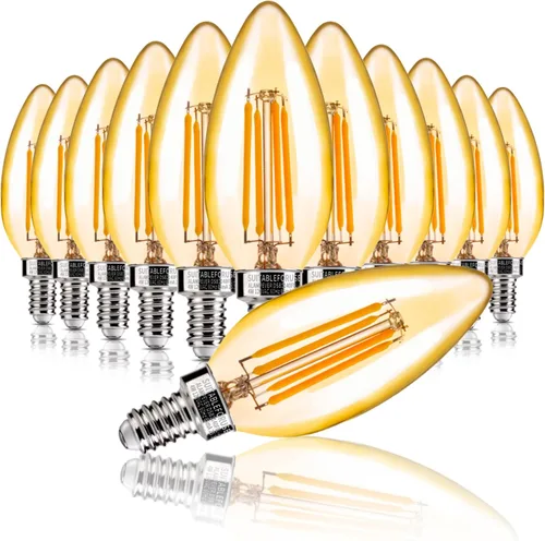Miniatura 21 de ALAMPEVER Paquete de 6 bombillas para lámpara de techo, equivalente a 40W, foco E12 de candelabro, foco LED regulable de 330 lm, 2200 K blanco