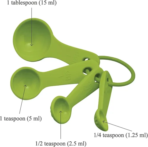 Miniatura 2 de UP ware - Juego de 4 cucharas medidoras de melamina líquida y seca multiusos para el hogar, herramientas esenciales para cocinar y hornear, cucharas