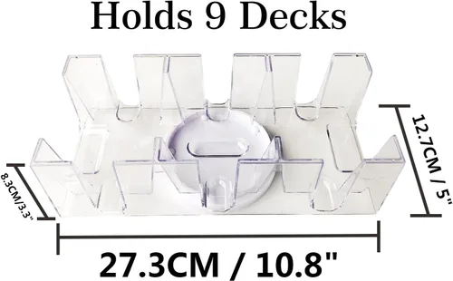 Miniatura 2 de Yuanhe - Bandeja giratoria para cartas de 9 barajas, soporte para cartas