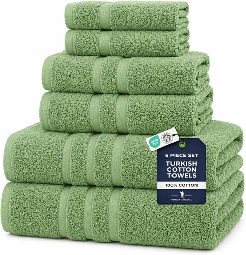 Miniatura 16 de Veteran Textile LLC - 6 piezas - Algodón turco - Juego de toallas de lujo para baño y cocina, 2 toallas de baño, 2 toallas de mano y 2 paños de baño