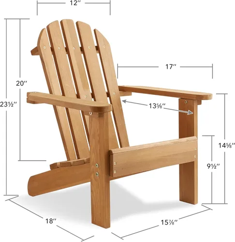 Miniatura 3 de Casafield Silla Adirondack para niños, sillas de madera de cedro para exteriores, para patio, terraza, césped y jardín, parcialmente premontada