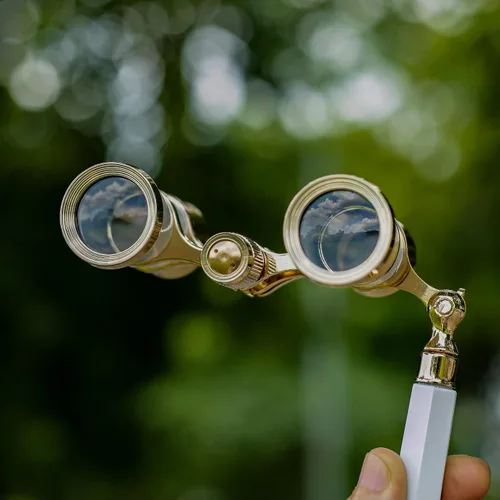Miniatura 8 de Marsrut Lentes binoculares Ultra HD 3 x 25 para teatro de ópera con asa, telescopio de color blanco para ver teatro, carreras de caballos