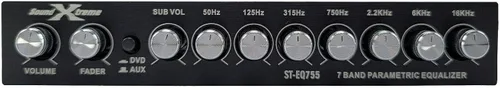 Miniatura 6 de SoundXtreme ST-EQ755 ecualizador paramétrico de audio para auto de 7 bandas de 1/2 din EQ con salida delantera, trasera + sub de 8 voltios RMS, tres