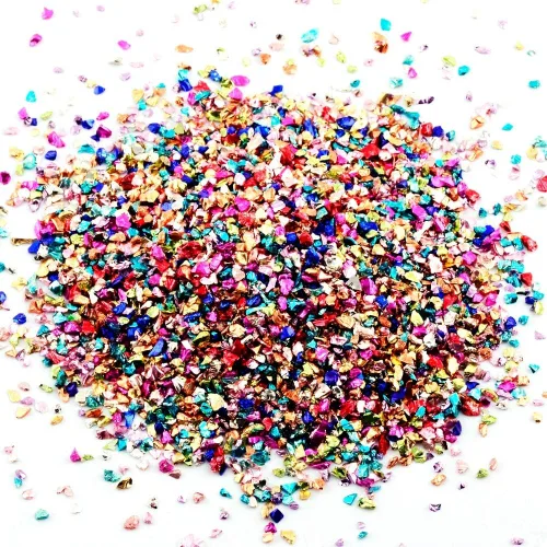 Miniatura 2 de Brillantinas metálicas irregulares de vidrio triturado, espolvorea con purpurina gruesa, dorado, 3.53 oz, 5/64 – 5/32 pulgadas, para manualidades