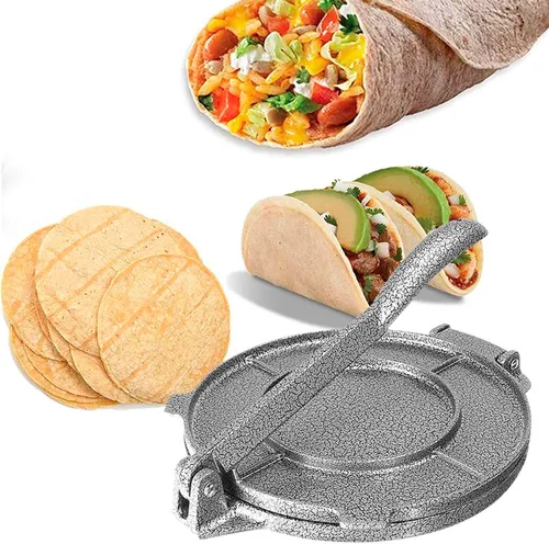 Miniatura 3 de Prensa de tortilla de hierro fundido de 6 5 pulgadas, prensa de tortilla de harina, prensa de rotis, prensa de masa, pataconera sazonada con aceite