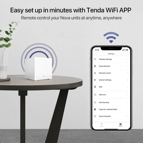 Miniatura 4 de Tenda Nova Mesh WiFi System MW12 - Cubre hasta 4000 pies cuadrados - Sistema de malla WiFi AC2100 de tres bandas para todo el hogar - Enrutador