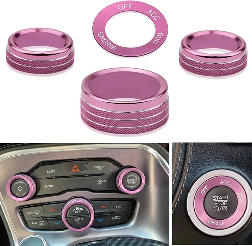 Miniatura 7 de para Challeger - Interruptor de señal de giro del aire acondicionado, anillo de perilla de volumen del centro automático compatible con Dodge