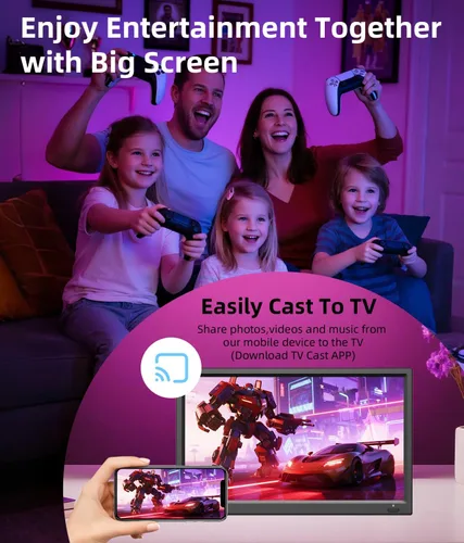 Miniatura 5 de Feihe Televisión inteligente pequeña de 15.6 pulgadas HD 1080P LED, televisión inteligente de pantalla plana con sintonizador ATSC/HDMI/USB/AV