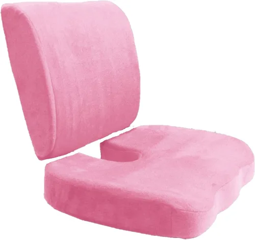 Bookishbunny Juego de 2: Cojín de asiento ortopédico de espuma viscoelástica para alivio del dolor de ciática y alivio del dolor de espalda baja